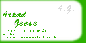 arpad gecse business card