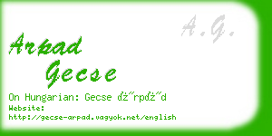 arpad gecse business card